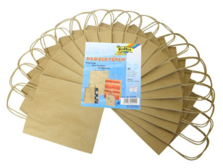 folia Sac en papier kraft, 125 x 50 x 150mm, naturel