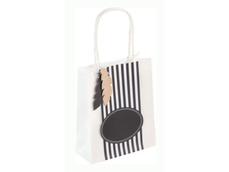 folia Sac en papier kraft, 125 x 50 x 150 mm, blanc