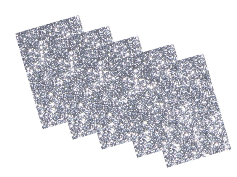 folia Caoutchouc mousse pailletté, 200 x 290 mm, argent