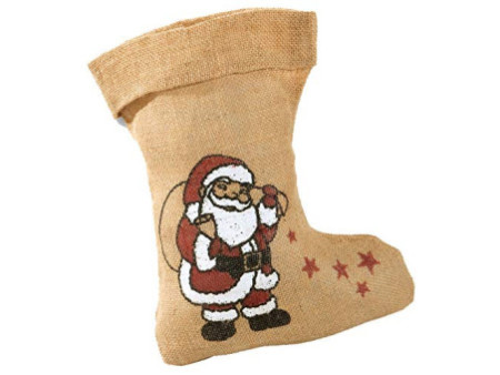 folia Sac en toile de jute 'Botte de Noël', (L)200x(H)330 mm