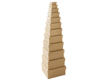folia Boîtes en carton NATUR, carré, assortiment de 12