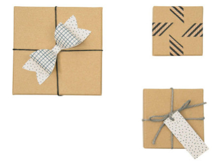 folia Boîtes en carton NATUR, carré, assortiment de 12