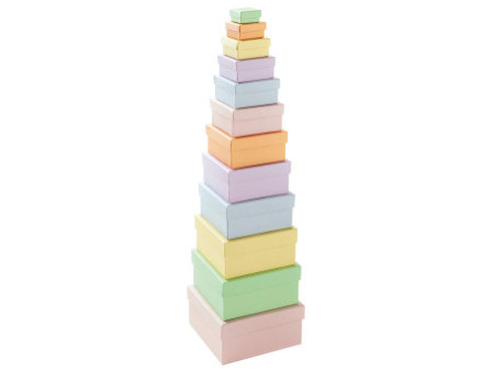 folia Boîtes en carton PASTEL, carré, assortiment de 12