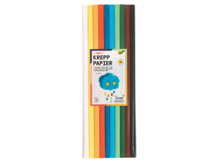 folia Rouleau de papier crêpon BASIC, 500 mm x 2 m, assorti