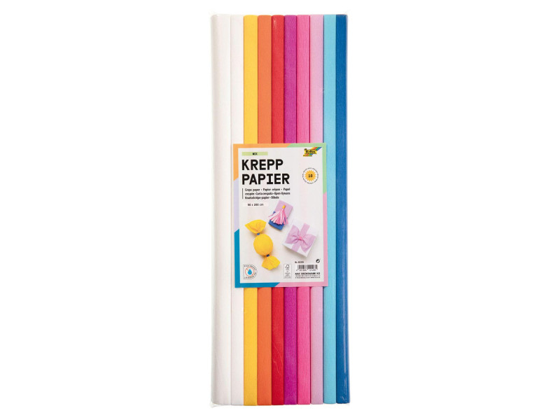 folia Rouleau de papier crêpon MIX, 500 mm x 2 m, assorti