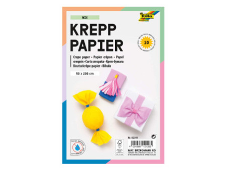 folia Rouleau de papier crêpon MIX, 500 mm x 2 m, assorti