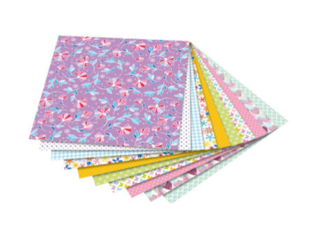 folia Feuilles de papier à plier 'Springtime', 150 x 150 mm
