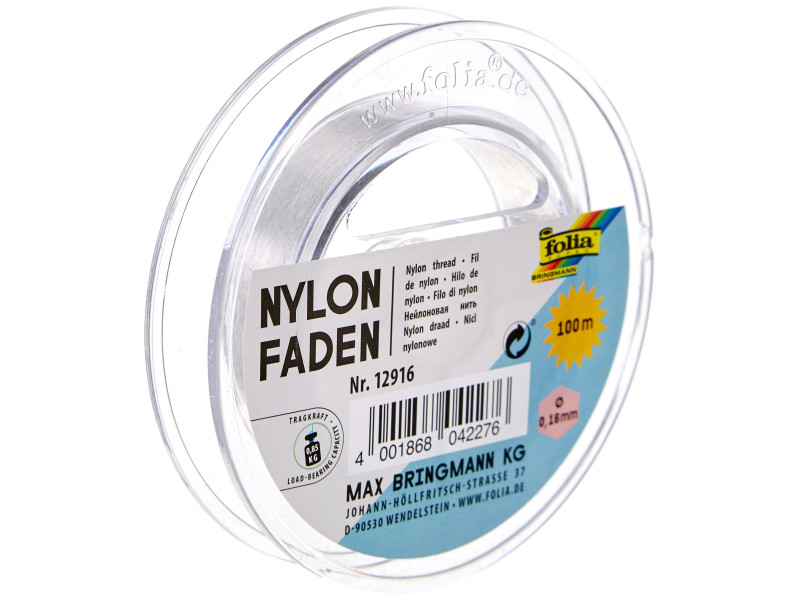 folia Fil nylon en bobine, 0,16 mm x 100 m, transparent