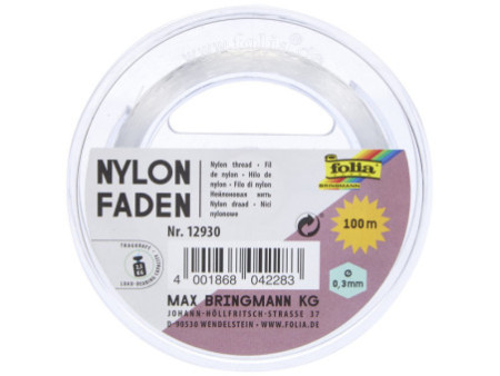 folia Fil nylon en bobine, 0,3 mm x 100 m, transparent