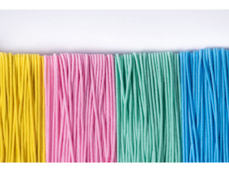 folia Cordon en caoutchouc PASTEL, 4 couleurs de 5 m assorti