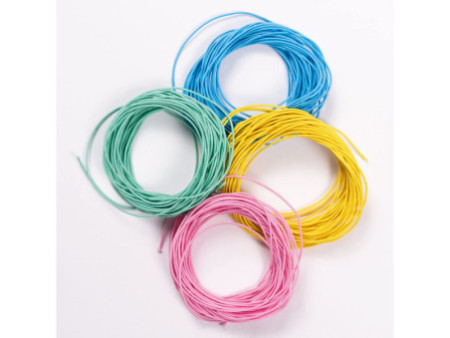 folia Cordon en caoutchouc PASTEL, 4 couleurs de 5 m assorti