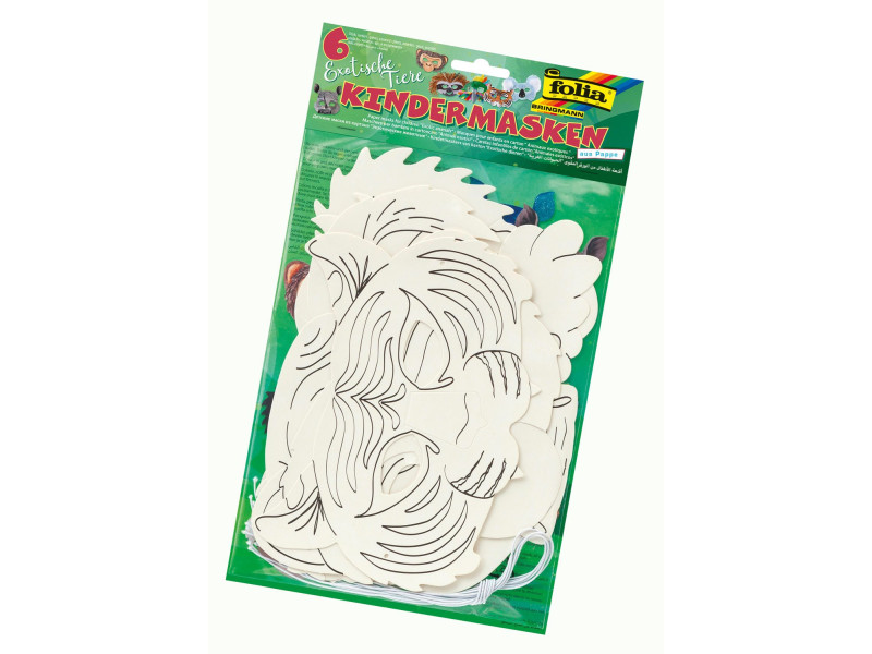 folia Masques pour enfants 'Animaux exotiques', blanc