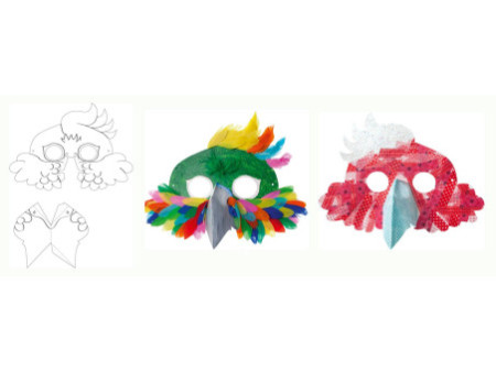 folia Masques pour enfants 'Animaux exotiques', blanc