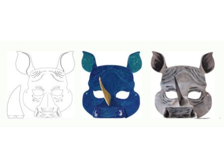 folia Masques pour enfants 'Animaux exotiques', blanc