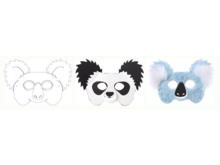 folia Masques pour enfants 'Animaux exotiques', blanc