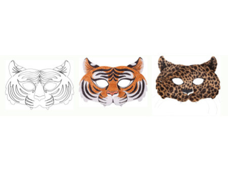 folia Masques pour enfants 'Animaux exotiques', blanc