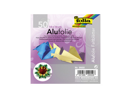 folia Feuille à plier en aluminium, 200 x 200 mm, assorti