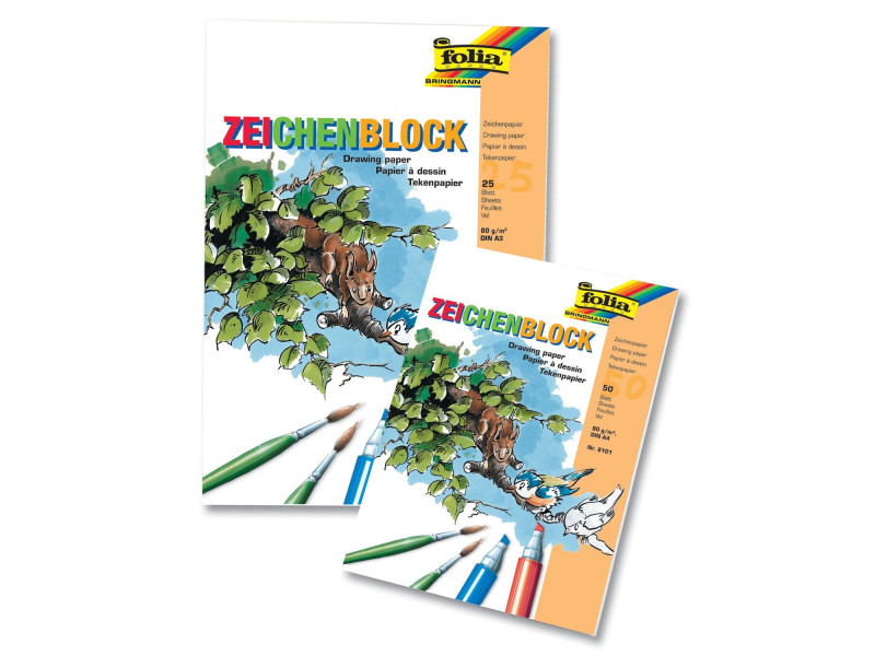 folia Bloc à dessin, 80 g/m2, A4, 50 feuilles