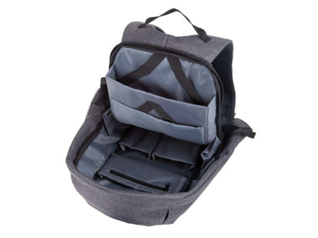 Lightpak Sac à dos 'SAFEPAK', avec port USB, gris