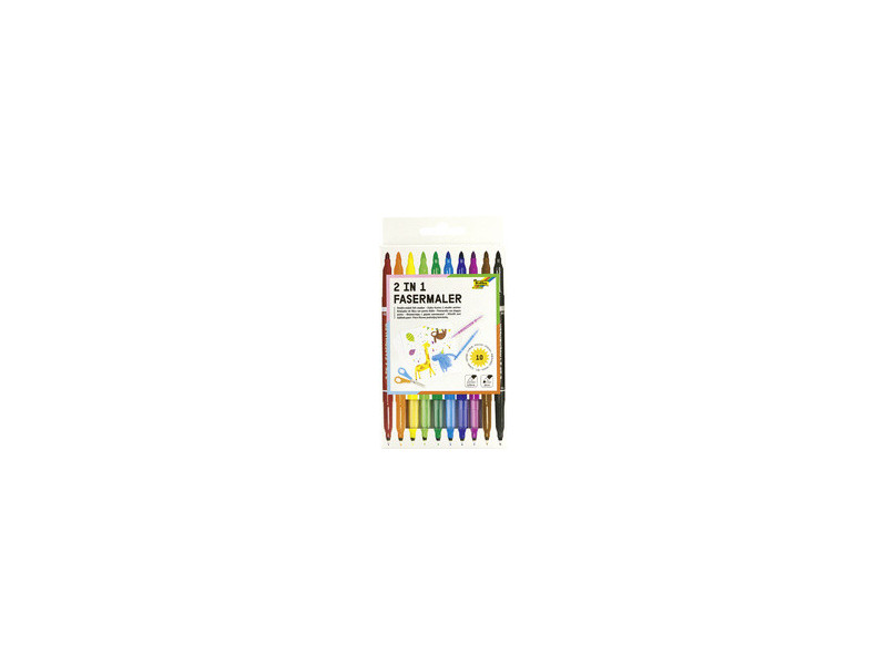folia Feutre double de coloriage 2 en 1, étui de 10