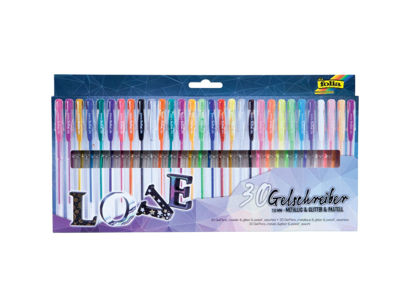 folia Stylo gel MEGA SELECTION, assorti, étui de 30