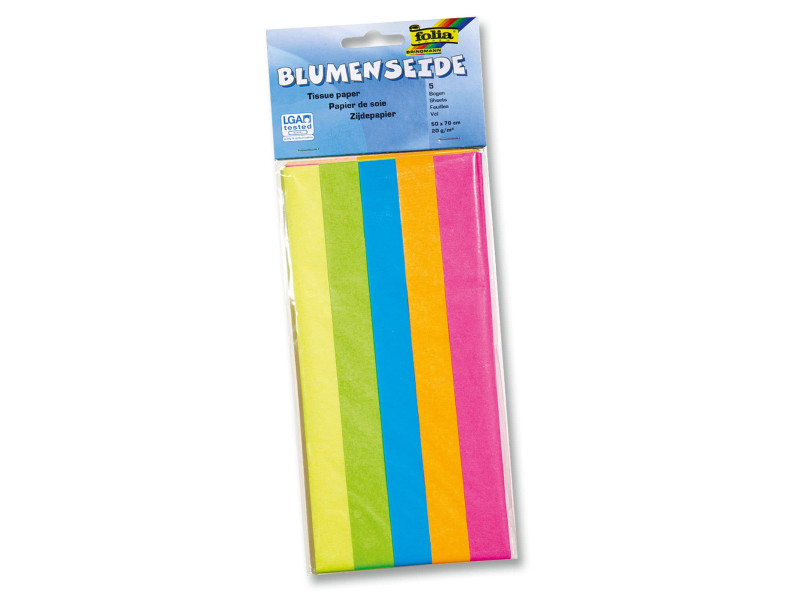 folia Papier de soie MIX FLUO, 500 x 700 mm, assorti