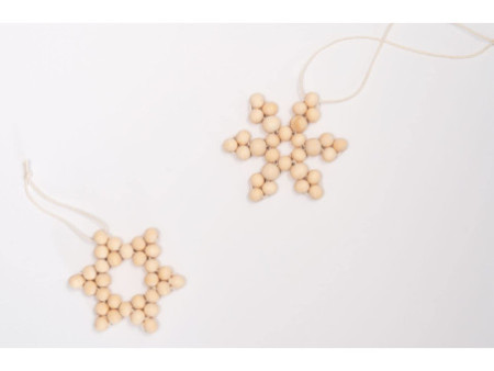 folia Kit Etoiles en perles en bois NATURE, 161 pièces