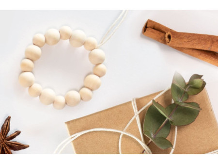 folia Kit Etoiles en perles en bois NATURE, 161 pièces