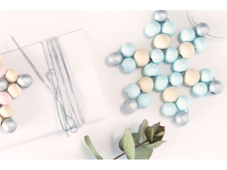 folia Kit Etoiles en perles en bois PASTEL, 161 pièces