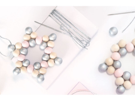folia Kit Etoiles en perles en bois PASTEL, 161 pièces