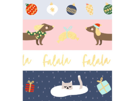 folia Ruban adhésif décoratif Washi-Tape Noël FALALA, set 4