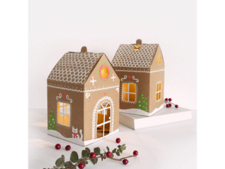 folia Maisonnette en carton kraft, 110 x 110 x 190 mm