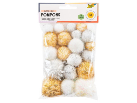 folia Pompons GLITTER X-MAS, différentes tailles