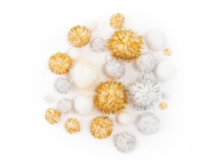 folia Pompons GLITTER X-MAS, différentes tailles