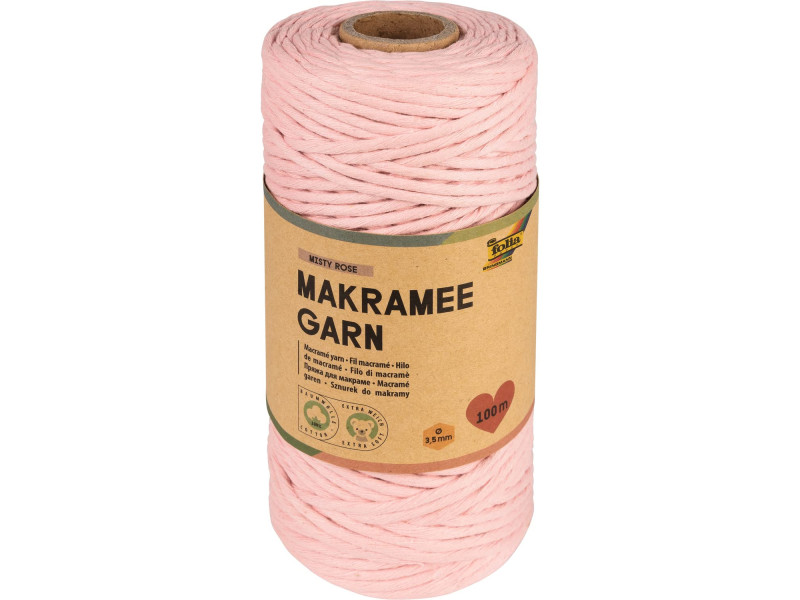 folia Fil de macramé MISTY ROSE, longueur: 100 m