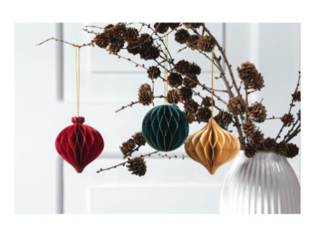 folia Boule alvéolée CHRISTMAS, set de 3 boules