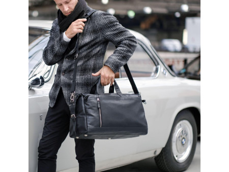 Alassio Sac de voyage 'Weekender TORO', en cuir, noir