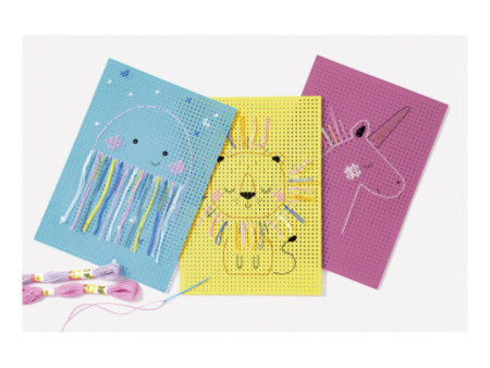 folia Carton à broder 'Animals', 175 x 245 mm, multicolore