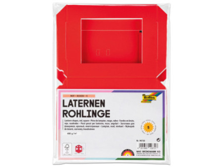 folia Pièces en carton pour mini lanterne, rouge
