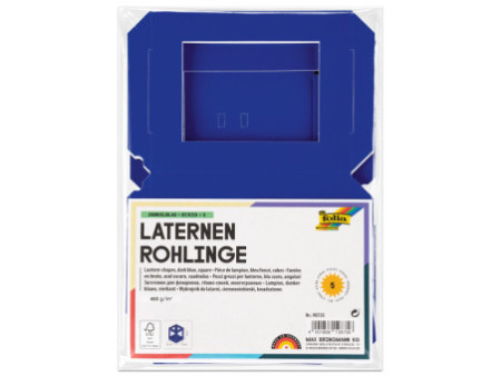 folia Pièces en carton pour mini lanterne, bleu