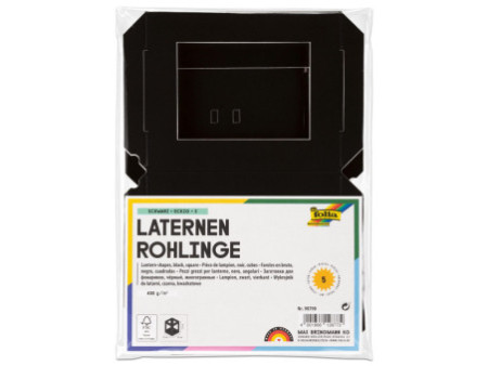 folia Pièces en carton pour mini lanterne, noir