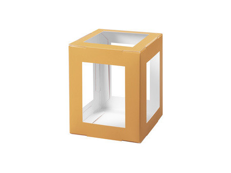 folia Pièces en carton pour lanterne, 135x135x180 mm, orange