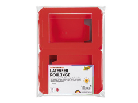 folia Pièces en carton pour lanterne, 135x135x180 mm, rouge