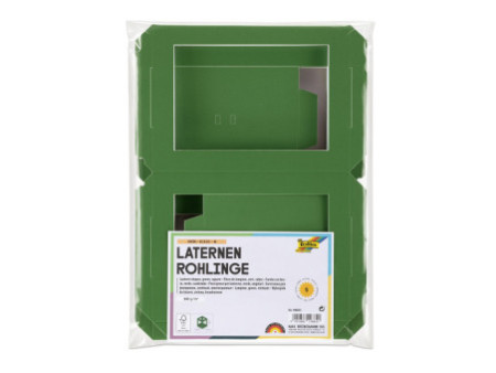 folia Pièces en carton pour lanterne, 135x135x180 mm, vert
