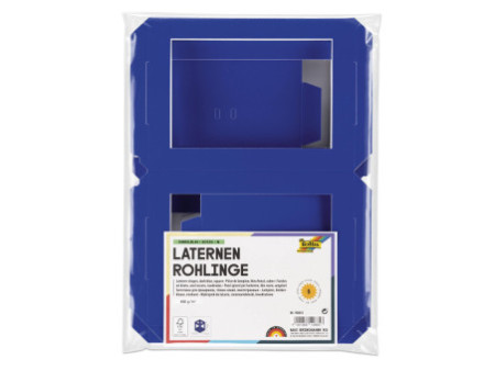 folia Pièces en carton pour lanterne, 135x135x180 mm, bleu