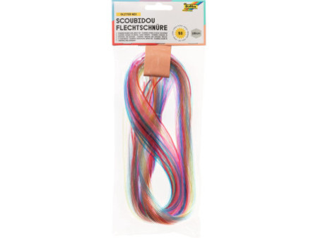 folia Fil pour scoubidou Glitter Mix, longueur: 1 m