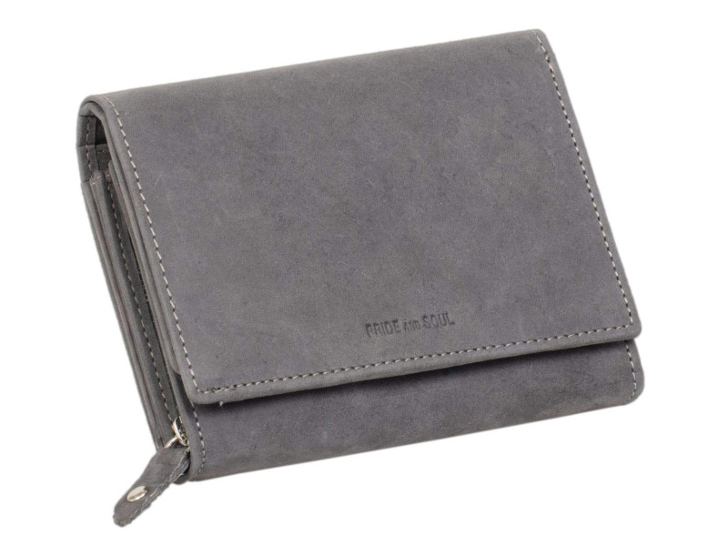 PRIDE&SOUL Portefeuille pour dames RFID, en cuir, gris