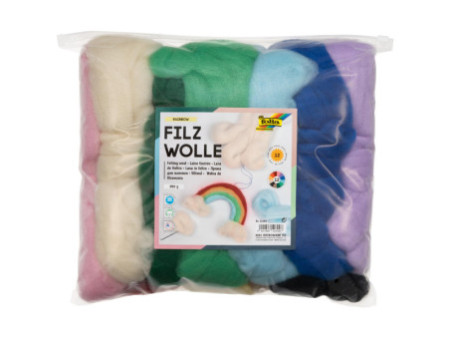 folia Laine feutrée 'RAINBOW', 350 g, assortie