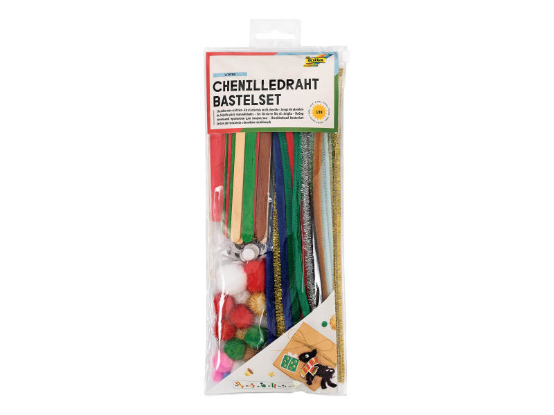 folia Kit d'activités en fil chenille WINTER, 199 pièces