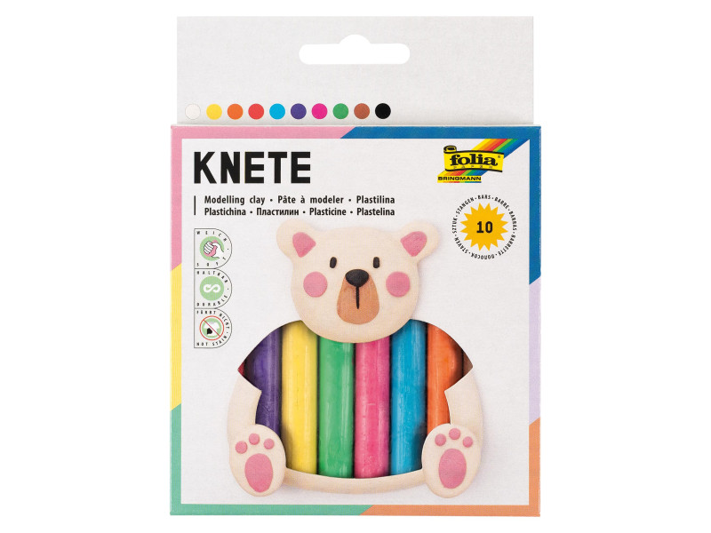 folia Pâte à modeler pour enfants, 10 bâtons, assorti